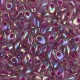 Miyuki long Magatama Perlen 4x7mm - Fuchsia lined smoky amethyst LMA-2170